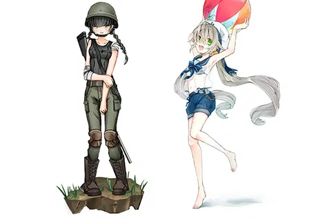 デザイン学科授業体験　キャラクターのポージングを描き分けてみよう